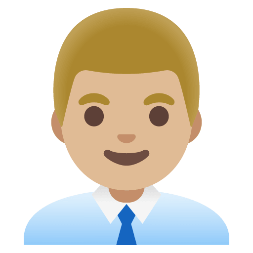 Google design of the man office worker: medium-light skin tone emoji verson:Noto Color Emoji 15.0