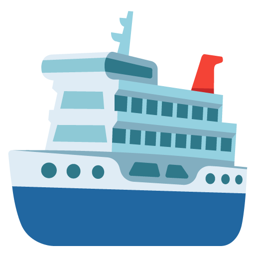 Google design of the passenger ship emoji verson:Noto Color Emoji 15.0