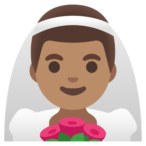 Google design of the man with veil: medium skin tone emoji verson:Noto Color Emoji 15.0