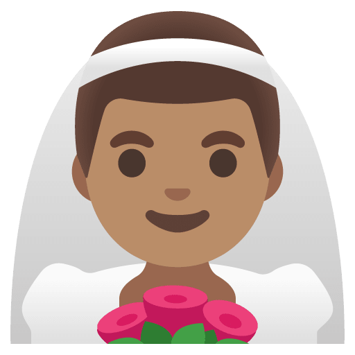 Google design of the man with veil: medium skin tone emoji verson:Noto Color Emoji 15.0