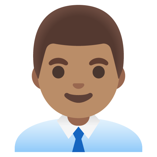 Google design of the man office worker: medium skin tone emoji verson:Noto Color Emoji 15.0
