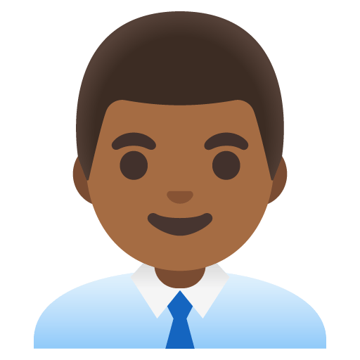 Google design of the man office worker: medium-dark skin tone emoji verson:Noto Color Emoji 15.0