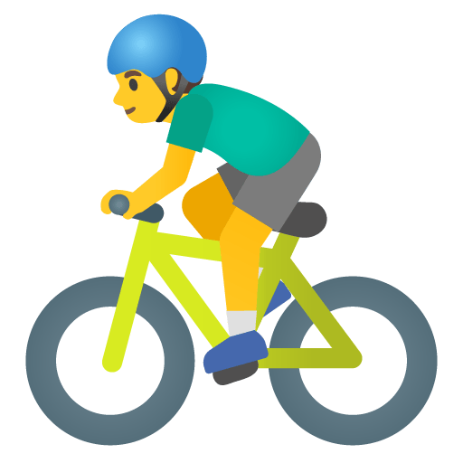 Google design of the man biking emoji verson:Noto Color Emoji 15.0