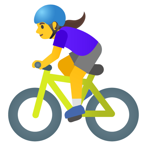 Google design of the woman biking emoji verson:Noto Color Emoji 15.0