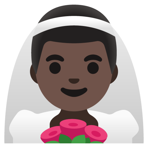 Google design of the man with veil: dark skin tone emoji verson:Noto Color Emoji 15.0