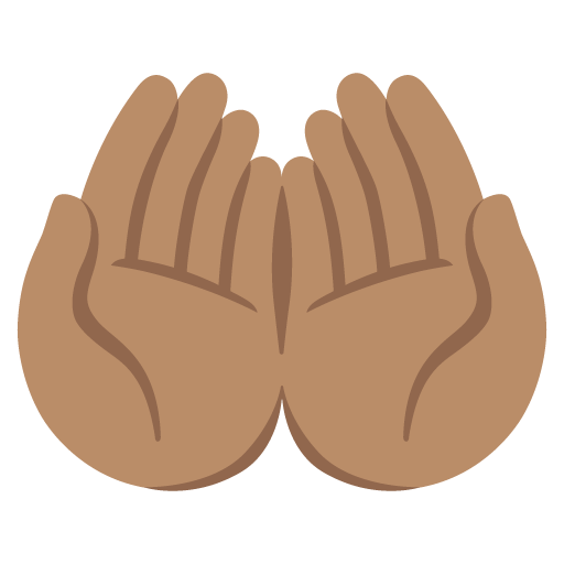 Google design of the palms up together: medium skin tone emoji verson:Noto Color Emoji 15.0