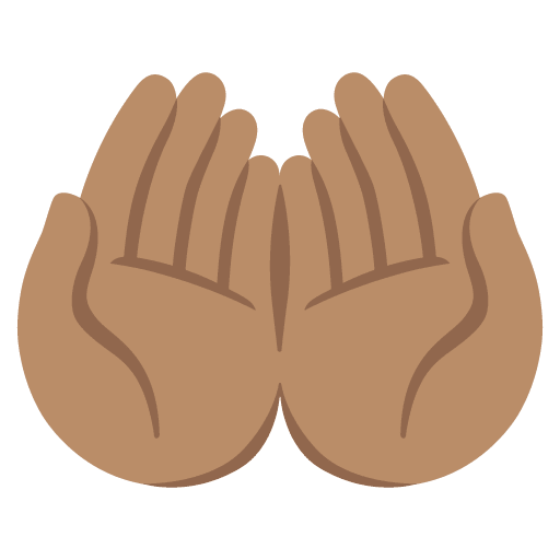 Google design of the palms up together: medium skin tone emoji verson:Noto Color Emoji 15.0
