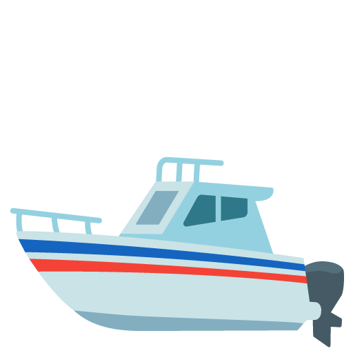 Google design of the motor boat emoji verson:Noto Color Emoji 15.0