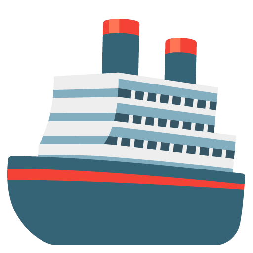 Google design of the ship emoji verson:Noto Color Emoji 15.0