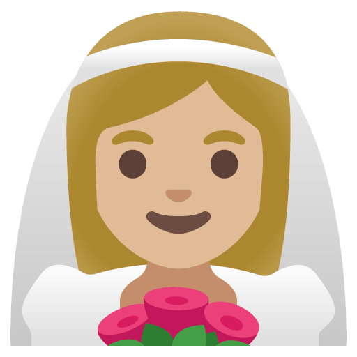 Google design of the woman with veil: medium-light skin tone emoji verson:Noto Color Emoji 15.0
