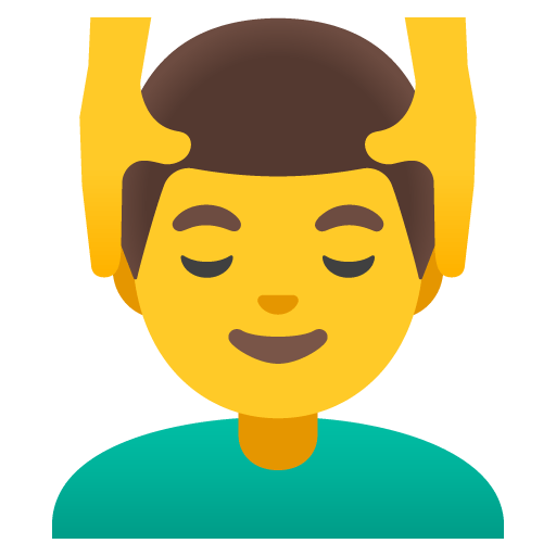 Google design of the man getting massage emoji verson:Noto Color Emoji 15.0