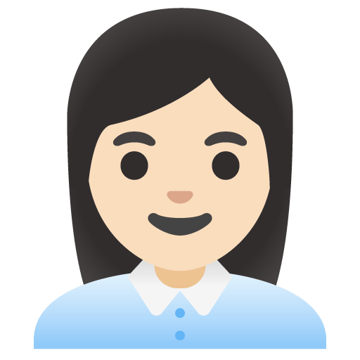 Google design of the woman office worker: light skin tone emoji verson:Noto Color Emoji 15.0