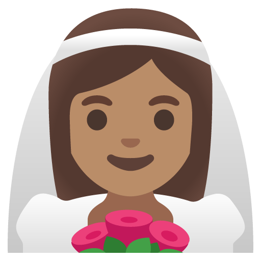 Google design of the woman with veil: medium skin tone emoji verson:Noto Color Emoji 15.0