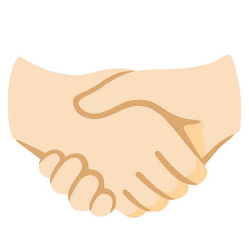 Google design of the handshake: light skin tone emoji verson:Noto Color Emoji 15.0