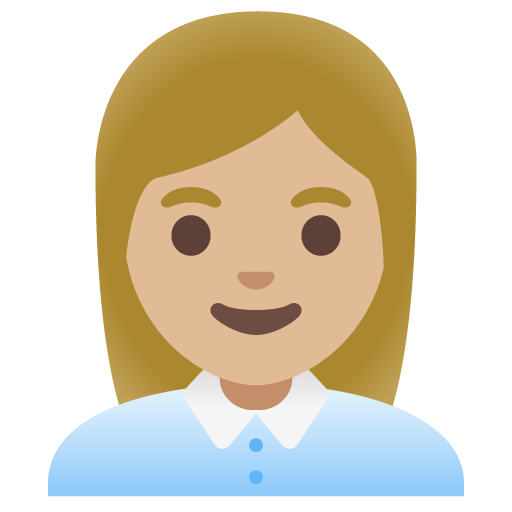 Google design of the woman office worker: medium-light skin tone emoji verson:Noto Color Emoji 15.0