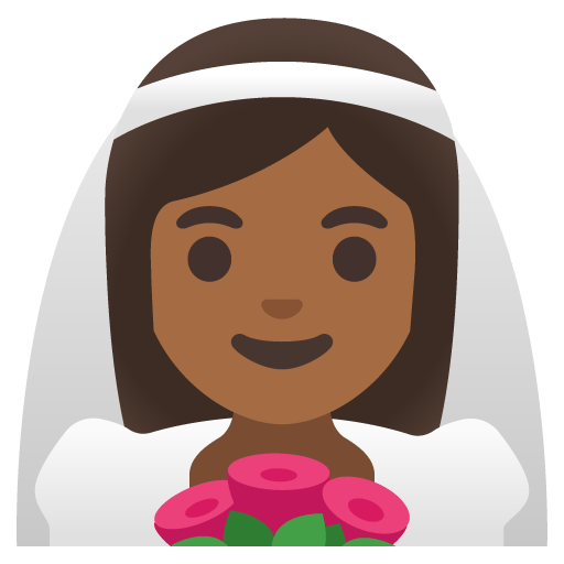 Google design of the woman with veil: medium-dark skin tone emoji verson:Noto Color Emoji 15.0