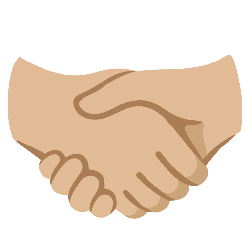 Google design of the handshake: medium-light skin tone emoji verson:Noto Color Emoji 15.0