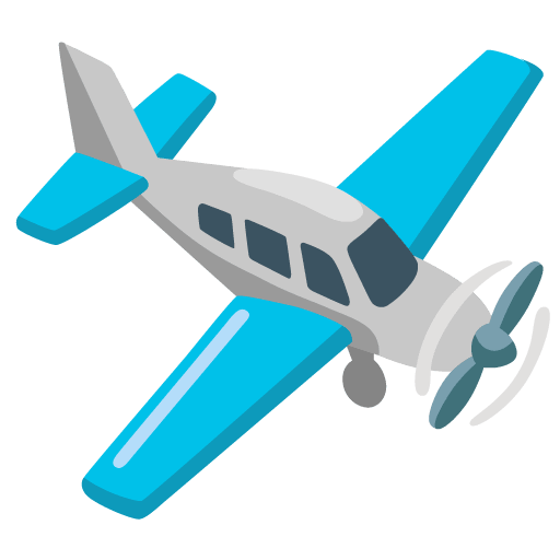 Google design of the small airplane emoji verson:Noto Color Emoji 15.0