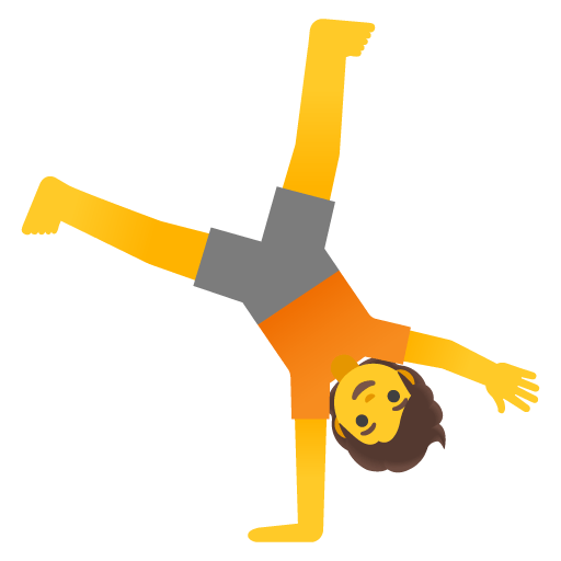 Google design of the person cartwheeling emoji verson:Noto Color Emoji 15.0