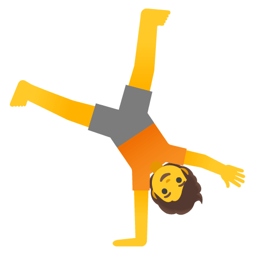 Google design of the person cartwheeling emoji verson:Noto Color Emoji 15.0