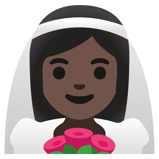 Google design of the woman with veil: dark skin tone emoji verson:Noto Color Emoji 15.0