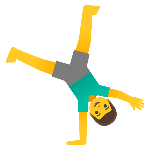Google design of the man cartwheeling emoji verson:Noto Color Emoji 15.0