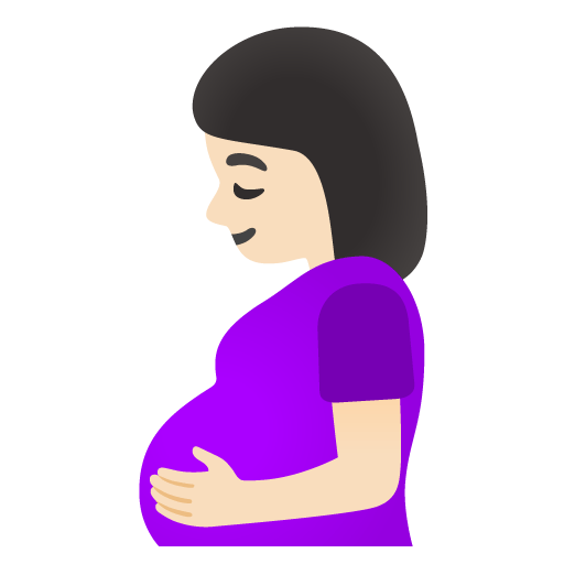 Google design of the pregnant woman: light skin tone emoji verson:Noto Color Emoji 15.0