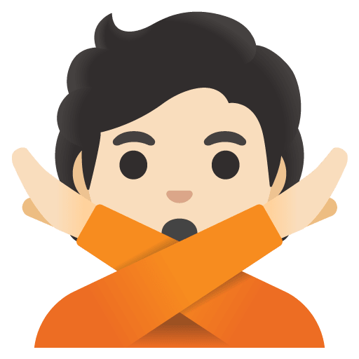 Google design of the person gesturing NO: light skin tone emoji verson:Noto Color Emoji 15.0