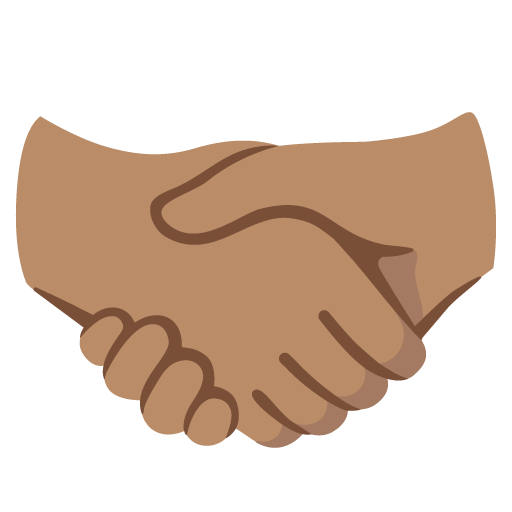 Google design of the handshake: medium skin tone emoji verson:Noto Color Emoji 15.0