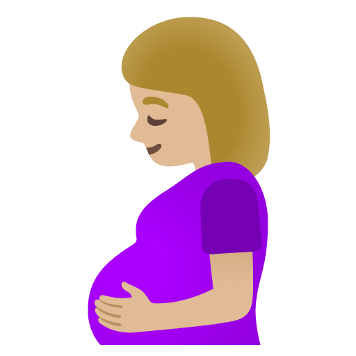 Google design of the pregnant woman: medium-light skin tone emoji verson:Noto Color Emoji 15.0