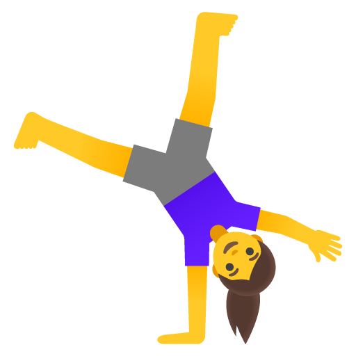 Google design of the woman cartwheeling emoji verson:Noto Color Emoji 15.0
