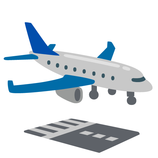Google design of the airplane arrival emoji verson:Noto Color Emoji 15.0