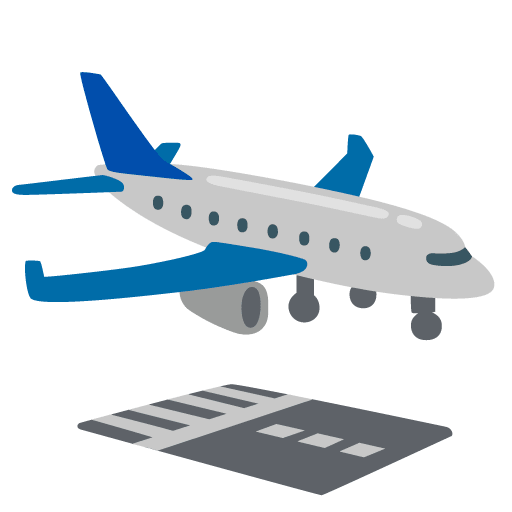 Google design of the airplane arrival emoji verson:Noto Color Emoji 15.0