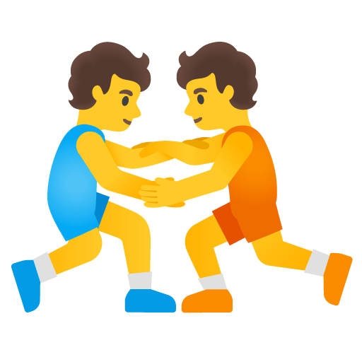 Google design of the people wrestling emoji verson:Noto Color Emoji 15.0