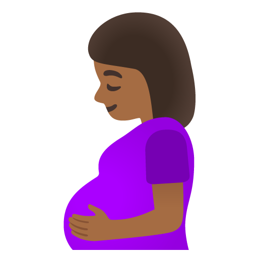 Google design of the pregnant woman: medium-dark skin tone emoji verson:Noto Color Emoji 15.0