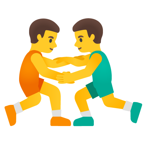 Google design of the men wrestling emoji verson:Noto Color Emoji 15.0