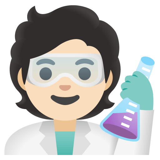 Google design of the scientist: light skin tone emoji verson:Noto Color Emoji 15.0
