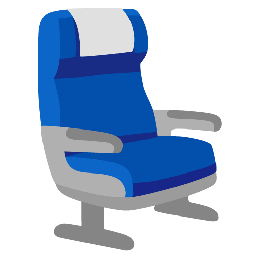 Google design of the seat emoji verson:Noto Color Emoji 15.0