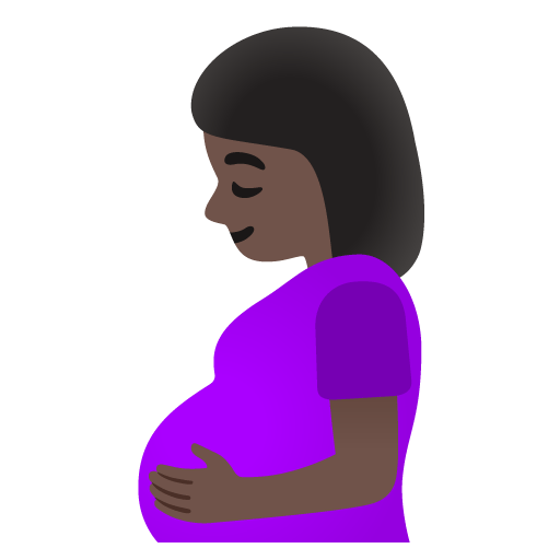 Google design of the pregnant woman: dark skin tone emoji verson:Noto Color Emoji 15.0