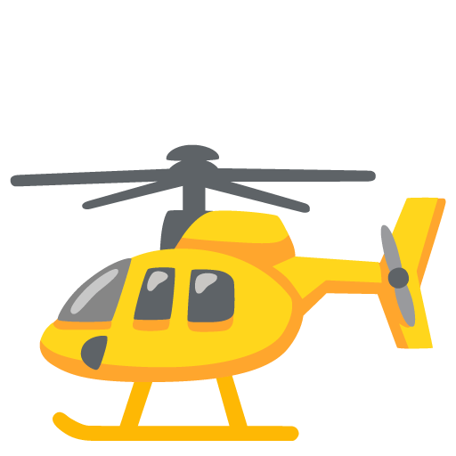 Google design of the helicopter emoji verson:Noto Color Emoji 15.0