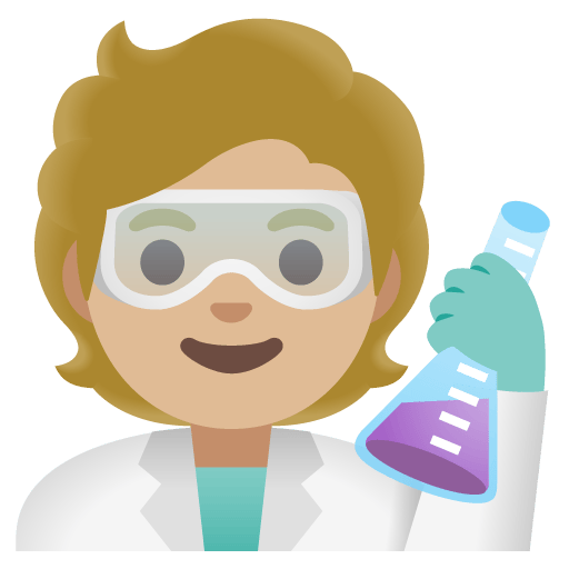 Google design of the scientist: medium-light skin tone emoji verson:Noto Color Emoji 15.0