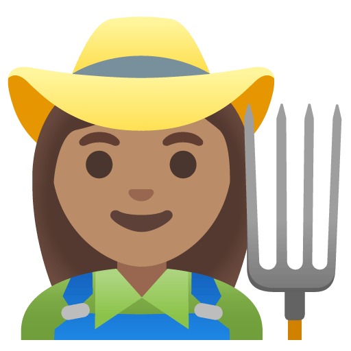 Google design of the woman farmer: medium skin tone emoji verson:Noto Color Emoji 15.0