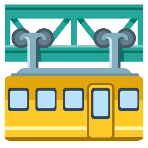 Google design of the suspension railway emoji verson:Noto Color Emoji 15.0