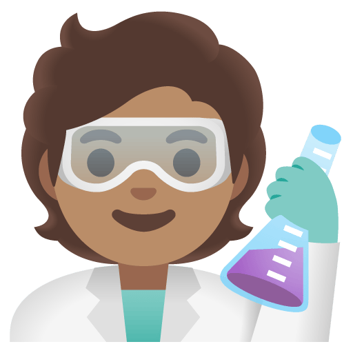 Google design of the scientist: medium skin tone emoji verson:Noto Color Emoji 15.0