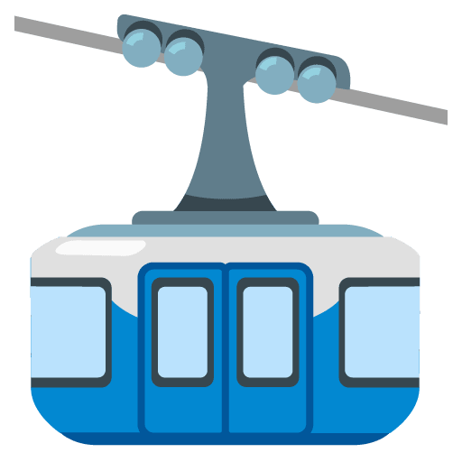 Google design of the mountain cableway emoji verson:Noto Color Emoji 15.0