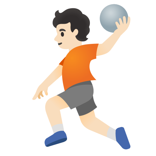 Google design of the person playing handball: light skin tone emoji verson:Noto Color Emoji 15.0