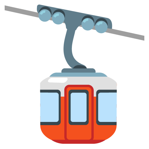 Google design of the aerial tramway emoji verson:Noto Color Emoji 15.0