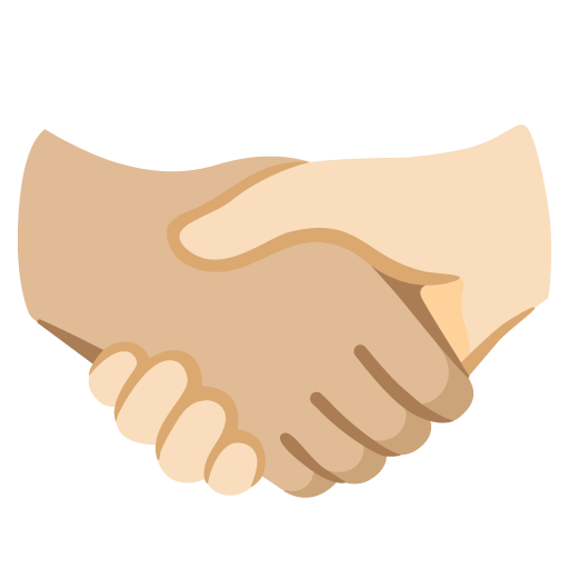 Google design of the handshake: medium-light skin tone light skin tone emoji verson:Noto Color Emoji 15.0