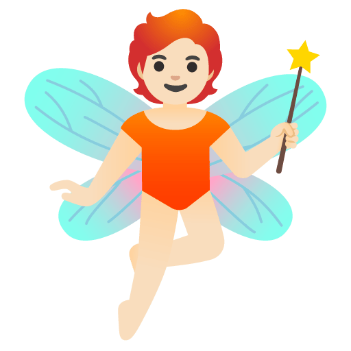 Google design of the fairy: light skin tone emoji verson:Noto Color Emoji 15.0