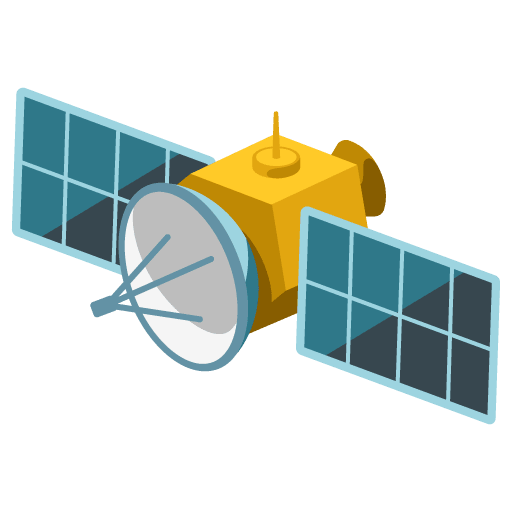 Google design of the satellite emoji verson:Noto Color Emoji 15.0
